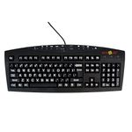 Large Print USB Wired Computer Keyboard (Black Keyboard and White Letters) for Visually Impaired Individuals or for Vision Comfort - No Eye Strain