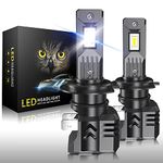 CO LIGHT H7 LED Headlight Bulb 60W 14000LM 6000K Cool White 1:1 Mini Design Plug and Play 300% Bright Upgraded ZES Chip All-in-One Wireless Car Replacement Lights, Pack of 2