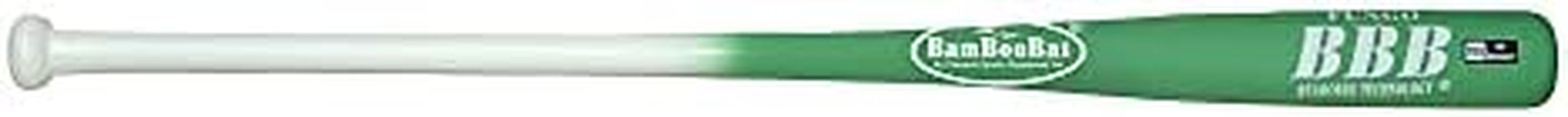 BAMBOOBAT by Pinnacle Sports Equipment INC. Adult Fungo Infield/Outfield Bamboo Baseball Bat, White Handle/Kelly Barrel, 34"