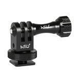 HSU Aluminum Alloy Cold Shoe Adapter for Action Cameras, Tripod Mount Adapter for Hero 13/12/11/10/9/8/7/6/5/4/3/Max/Mini