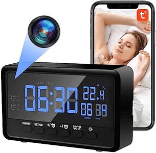 Nisanmoon Réveil WiFi Caméra Cachée HD 1080P Espion Caché avec Fonction Réveil, Mini Caméra Espion WiFi 2.4/5Ghz Prise en Charge Vision Nocturne et Détection de Mouvement, APP Surveillance à Distance