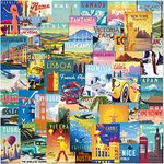 Olivia Samuel 40 x Retro Travel Postcards Mixed Multipack from Many favourite popular and exotic travel destinations in vivid colour. Printed in the UK on thick 300gsm eco friendly card.