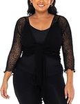 SHU-SHI Womens Plus Size Sheer Shru