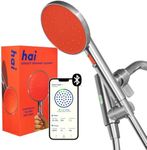 hai Smart Shower Head, Bluetooth Handheld Water Saving Showerhead with Adjustable High Pressure to Spa-Like Mist, Stainless Steel, Easy Installation, Customizable LED Lights, Persimmon, 2.5 GPM