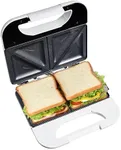 COOK WITH COLOR Sandwich Maker - 750-Watt, Non-Stick Plates, Easy-to-Clean, Cool Touch Housing and Skid Resistant Feet, Creme