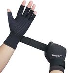 Copper Arthritis Gloves for Carpal Tunnel Pain Relief, Compression Gloves to Alleviate Hand Pains, Tendonitis, Rheumatoid, Computer Typing Glove for Women Men (Wrist Strap, Small/Medium)