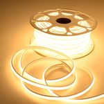 Forus 10 Meter LED Neon Strip Light, 10mm Waterproof Flexible Yellow COB Neon Rope Light, Cuttable LED Strip for Indoor Outdoor Wall Decor, Home, Shop, Party & Festival Lighting 1-Yr Warranty