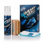 Squeaky Clean - Premium Shoe & Trainer Cleaning Kit - 200ml Foam Cleaner for Suede, Nubuck, Leather, Canvas & More - Remove Dirt & Stains From Sneakers & Boots- Brush & Cleaning Cloth Included (1)