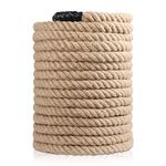 Roopeem Jute Rope (1 in x 50 ft) 100% Natural Thick Hemp Rope Twisted Jute Rope 50 Feet 1 Inch 4 Ply Manila Rope Cord for Crafts, Cat Tree, Home Decorative