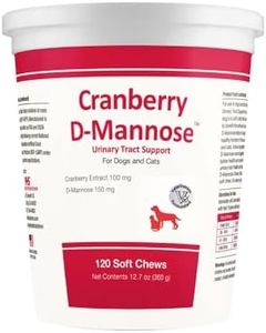 Cranberry D-Mannose Urinary Tract Support Supplement for Cats and Dogs - Cranberry Extract, D-Mannose, Vitamin C - Bladder and UTI Treatment - Made in USA - 120 Soft Chews