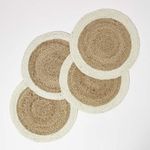 HOMESCAPES Set of 4 Handwoven Natur