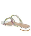 BCBGeneration Women's Dastin Flat, Silver/Rainbow, 5.5