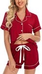 Leikar Christmas Pajamas for Women Bride Pajamas Sets Sleepwear Button Down Pjs Lounge Set