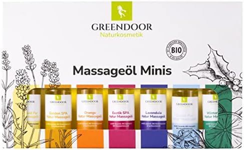 Kit de massage 4,6 étoiles Greendoor - Coffret cadeau 100 % naturel - 175 ml - Meilleure expérience de massage naturelle - Cosmétique naturel - Huiles bio végétaliennes - Cadeaux de Pâques