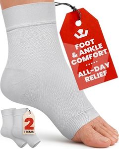 KEMFORD Ankle Compression Sleeve - Plantar Fasciitis Braces - Open Toe Compression Socks for Swelling, Sprain, Neuropathy, Foot Arch Support for Men and Women - 20-30mmhg, 2XL, Grey