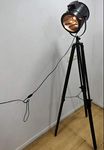 Nauticaz Aluminium, Steel, Wood, Glass Tripod Floor Lamp , Black.