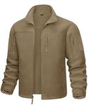 CRYSULLY Fleece Jacket for Men Military Cold Weather Ski Snow Jacket Coats Khaki