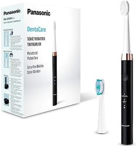 Cepillo eléctrico Panasonic EW-DM81-K503, 2 cabezales incluidos, temporizador, 2 modos de funcionamiento, diseño ergonómico, 31.000 movimientos por minuto, vibraciones sónicas, negro