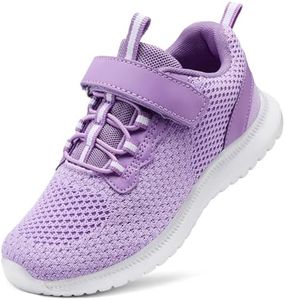 RUNSIDE Kids Shoes, Boys Girls Sneakers Lightweight Athletic Walking/Running Tennis Shoes, Size 1 Big Kid, Purple