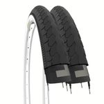 Ecovelo 2 tyres 26 x 1 3/8 (37-590) Bianconero for City Bike, Dutch, Road, Adult, Bicycle, Vintage, Road Bike Tyres, White Black