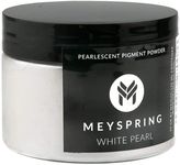 MEYSPRING White Pearl Mica Powder - 50g - White Resin Pigment - White Mica Powder for Epoxy Resin Art - White Epoxy Pigment and UV Resin Dye - Mica Powder for Epoxy Resin - Resin Powder Pigment