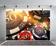 Leyiyi 5x3ft Casino Chips Photography Backdrop Las Vegas Nevada Gambling House Bokeh Bargaining Chip Roulette Wheel Lucky Card Game Background Underground Bar Photo Portrait Vinyl Video Studio Prop