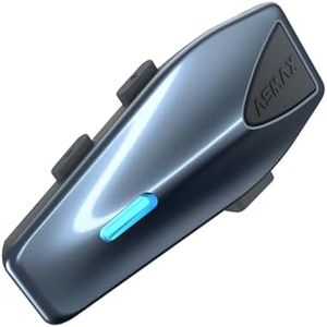 ASMAX S1 Motorcycle Bluetooth Headset Blue, 8 Riders Mesh Helmet Communication Systems with FM Radio, AI Voice Control Motorcycle Intercom, 60 Min Fast Charging