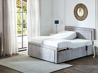 Supreme Electric 6ft Super King & 5ft King TWIN Adjustable Bed with Headboard & Footend, Premium Memory Foam, 25 Year Warranty (6ft Twin, Shark Grey)