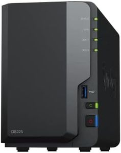 Synology DS223 2-Bay Diskstation NAS (Realtek RTD1619B Quad-Core 2GB Ram 1xRJ-45 1GbE LAN Port) 8TB Bundle with 2 x 4TB Seagate IronWolf NAS HDDs