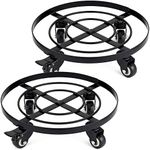 Patio Plant Trivet with Wheels | Outdoor Rolling Stand with Casters | Heavy Duty Plant Dolly (44lbs Capacity) | Modern Caddy (Set of 2)