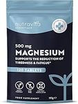 Magnesium Supplements 500mg - 120 Vegan High Strength Tablets – 4 Month Supply – Supports Muscle Function, Tiredness, Energy, Bones, Nervous System - Letterbox Friendly - UK Made - Nutravita