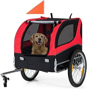 Dog Bike Trailer - HAPPAWS Dog Trailer for Bicycle, Cargo Cycle Trailers Wagon Cart Pet Bike Carrier w/ 3 Doors, Aluminum Wheels, Safety Flag, Easy to Connect&Disconnect, Collapsible to Store