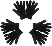 VABX-Purple 3 Pairs Magic Gloves Kids Black Warm Knit Gloves for Kids 3-12 Boys Girls Outdoor Cycling Biking Sports Protection Gloves