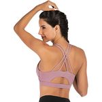 lureme Sports Bra Workout Strappy Bra Padded Sports Yoga Bra for Women (sb000001-7) Purple