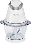 Bomann MZ 449 CB Multi Chopper 2 in 1 - Multi Chopper and Ice Crusher in One, Removable Stainless Steel Chopping Knife (Rust-Proof), Includes Ice Crush Function, White