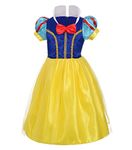 Lito Angels Girls Princess Costume Halloween Party Fancy Dress Up, Gold Threads Style, 6-7 Years