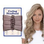 RobeCurls Satin Heatless Hair Curler — The Original Curling Headband — Hair Accessory for Overnight Curls — Bigoudi Sans Chaleur en Satin — Includes 2 Scrunchies (Mauve)