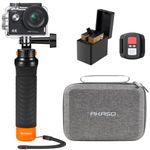 AKASO EK7000 4K30FPS 20MP WiFi Action Camera with EIS Ultra HD 131FT Waterproof Underwater Camera Remote Control 4X Zoom Support External Microphone Black with Floating Handle Grip