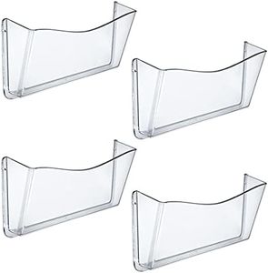 Azar Displays 250025 Clear Single Pocket Wall File with wallmount, 4 pack