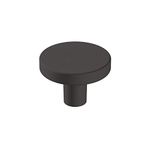 Amerock | Cabinet Knob | Matte Black | 1-3/8 inch (35 mm) Diameter | Versa | 1 Pack | Drawer Knob | Cabinet Hardware