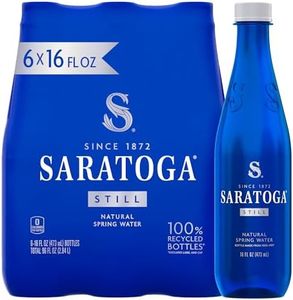 Saratoga Spring Water Bottles, 6 Pack – Still Bottled Water – Recycled PET Plastic Bottles – 16 Fl Oz