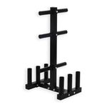 BodyRip Six Weight Plate and Six Bar Holder Rack for 2" Olympic | Weight Plate, Barbell Bar, Dumbbell Bar | Home Gym Storage, Durable Steel Holder, Organizer, Space-Saving, Exercise Equipment