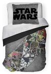 Jay Franco Star Wars Comic Twin Comforter & Sham Set - Kids Super Soft Bedding - Fade Resistant Microfiber (Official Star Wars Product), Gray - Star Wars