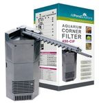 AllPondSolutions Fish Tank Filter, 450-CIF Corner Internal Aquarium Submersible Water Filter for Small Coldwater or Tropical Aquariums for Tanks Up to 90 litres – Includes Spray Bar