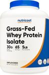 Nutricost Grass-Fed Whey Protein Isolate (Unflavored) 5LBS - rBGH Free, Non-GMO & Gluten Free