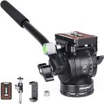 INNOREL F20 Fluid Head,Tripod Pan Tilt Head Mini Pan Metal Camera Video Tripod Head with 2 Arca Swiss Quick Release Plates, Handle, Magic Arm & Phone Clip for Video DSLR Cameras, Max Load 11lb/5kg