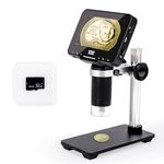 Matatastudio M2B 1000X Digital Microscope with 4.3'' LCD Screen, 1080P Coin Magnifier, 8 LED Lights, Support Photo&Video, Adjustable Metal Stand, Large TV View via HDMI, 32GB SD Card Included