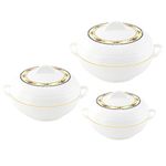 SQ Professional Ambiente 3 Piece Food Warmer Insulated Casserole Hot Pot 6000ml/8000ml/10000ml Set White