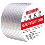 Rylan Super Strong Adhesive Waterproof Permanent Repair Aluminum Butyl Tape Rubber Foil Suitable for Roof Leak, surface Crack, Window Sill Gap, Boat Sealing, Home Renovation (5 METER), Silver