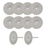 uxcell 10 Pcs 40mm Diamond Cutting Wheels Cut Off Wheel with 2 Pcs Mandrels for Rotary Tool